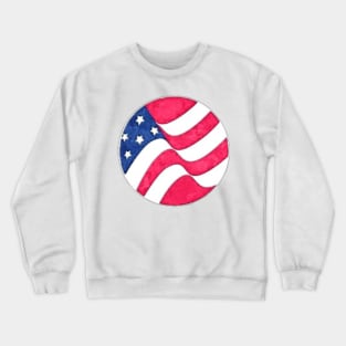 USA Flag Watercolor Crewneck Sweatshirt